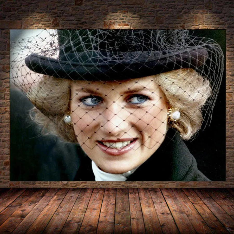 Ady Diana Spencer Black White Diamond Painting Princess Of Wales Portrait Cross Stitch Kit Embroidery Picture Mosaic Home Decor