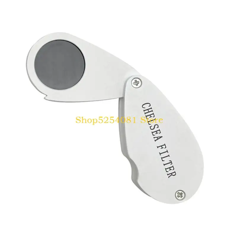 AXYC 35x قابلة للطي المجوهرات المجوهرات المعدنية مكبرة مرشح لون اليشم الزجاجي