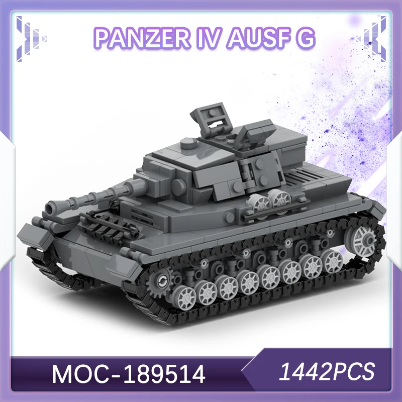 

1442 шт., военный военный панцер IV Ausf G, строительный блок в сборе, немецкий набор танков времен Второй мировой войны, креативные подарки, классика MOC-189514