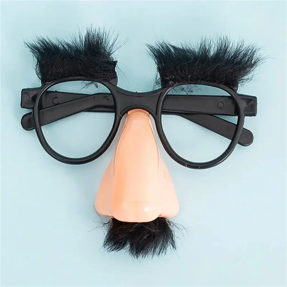 1pc Alluring Black Halloween Glasses with Fluttery Eyelashes, Detachable Nose & Beard - Unisex Party Accessory for Spooky Fun