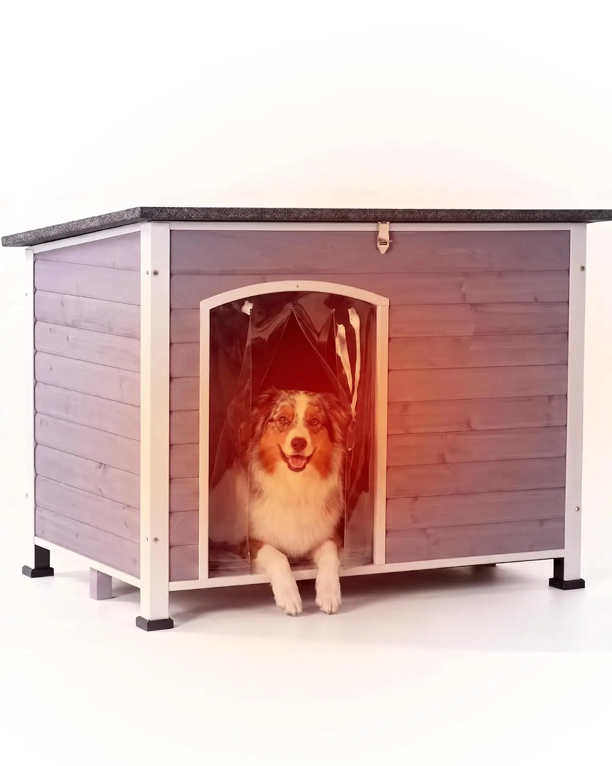 Heated Dog House Outdoor Kennel All-Around Iron Frame Insulated Winter, Customized