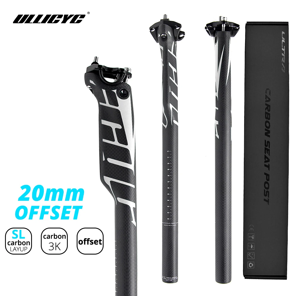 

ULLICYC Full Carbon Seatpost For MTB/Road Bicycle Seat Offset 20mm Bike Seat Post 27.2/30.8/31.6 Seat For Bicycle Length 400mm