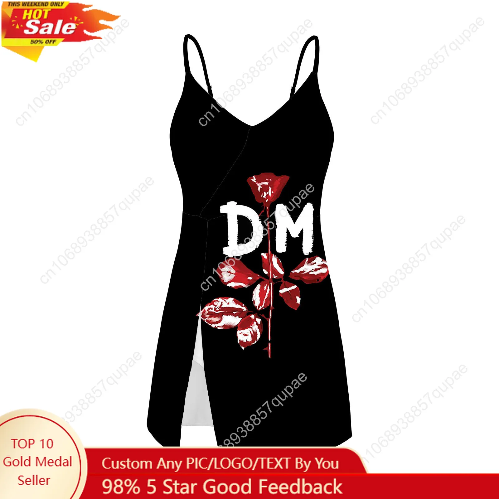 Depeche Mode Rock Band Sling Dress Swimsuit Womens Bathing Suits Fashion Swimwear Pool Party Beach Bikini Custom Made Beachwear