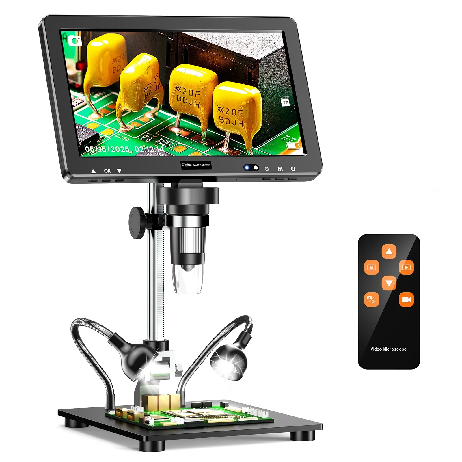 Hayve 10,1 inch LCD digitale microscoop voor volwassenen DM13 soldeermicroscoop voor elektronicareparatie, munt, sieraden PC-weergave 32 GB