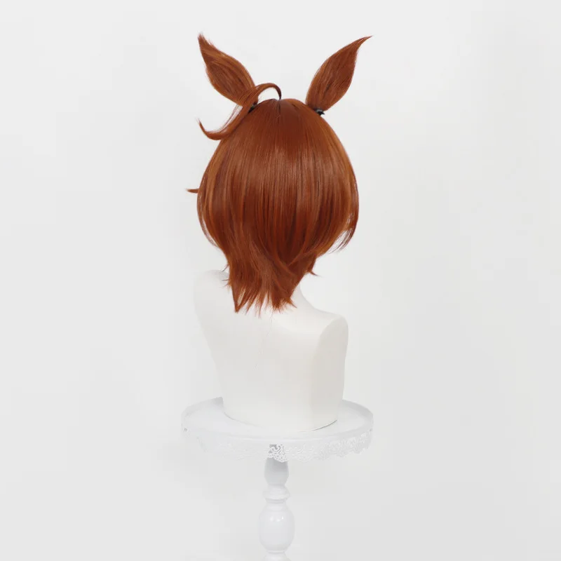 Game Pretty Derby Agnes Tachyon Cosplay Wig Superluminal Princess Short Wig Ear Tail For Comicon Hallowmas Party Adult Women Men