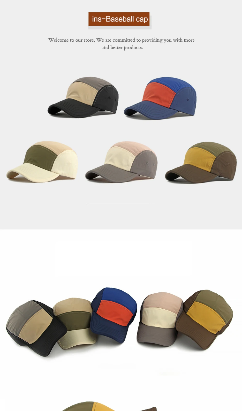 HT5123 Frühling Sommer Sonnenkappen für Herren Damen 2026 Neue Patchwork Verstellbare Snapback-Kappe Männlich Weiblich Sport Lauf Baseball Caps – Detail 1
