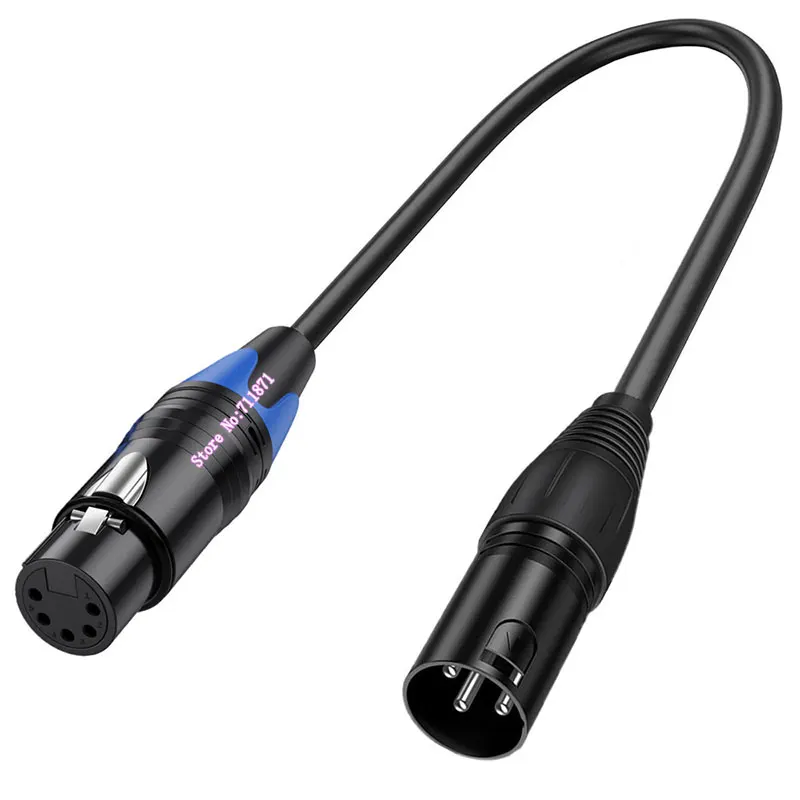 30cm short 3Pin 5Pin XLR Male Female Adapter Cable Line 3P Male 5PIn Female CANNON Line 5P Female 3Pin Male XLR Audio Cord Wire