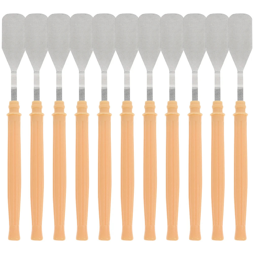 

12 Pcs Palette Knife Spatula Plastic Handle Oil Painting Mixing Canvas Art Tool Scrapers for Watercolor Clay Pigment Supplies