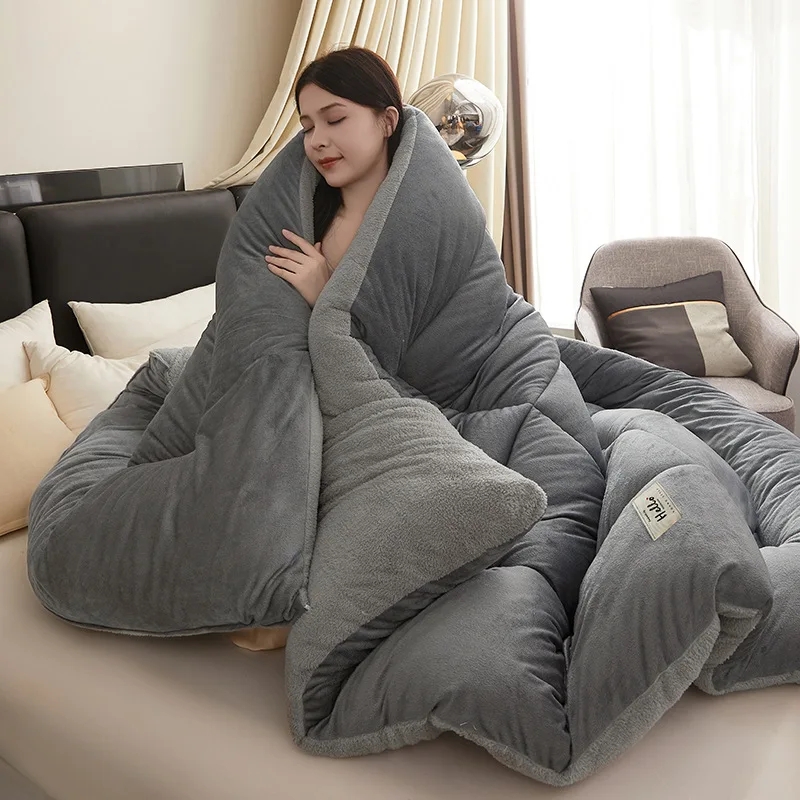 Lamb Wool Quilt Thickened Winter Milk Velvet Winter Quilt Student Single Dormitory Cotton Quilt Blanket