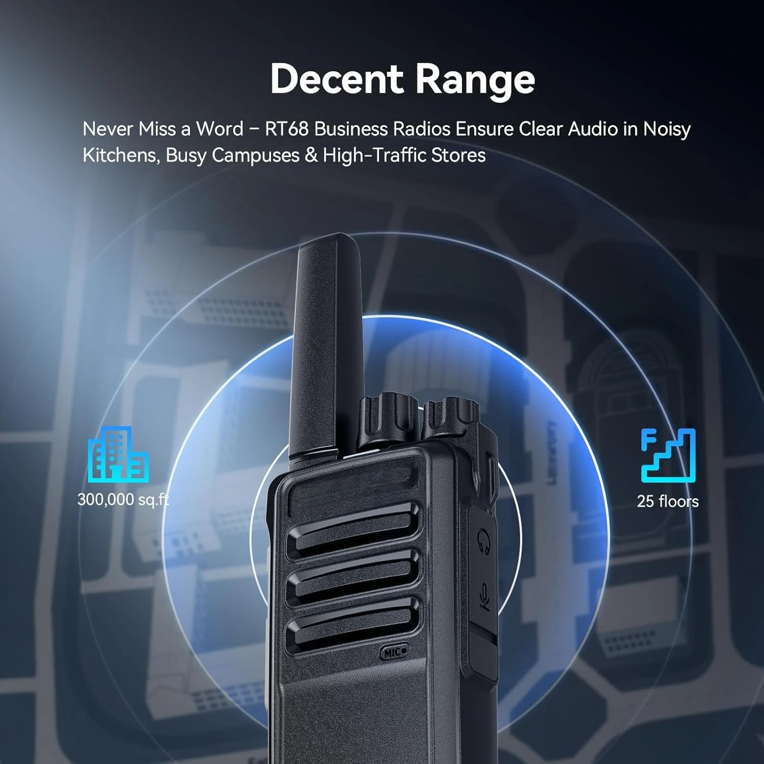 RT68 Walkie Talkies with Earpiece, Portable FRS Two-Way Radios Rechargeable, with 6 Way Multi Unit Charger, Hands Free,Hot Sale