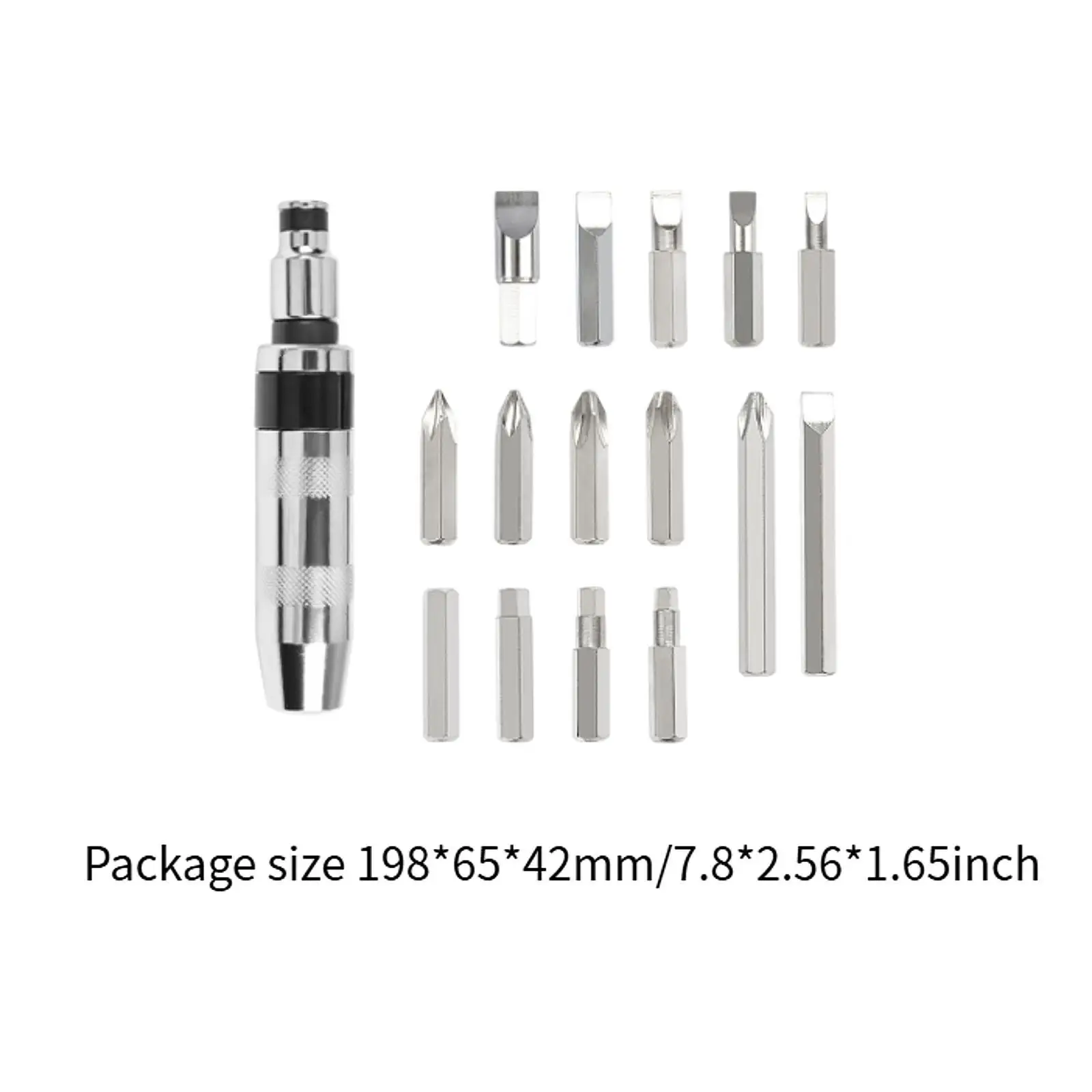 16 Pieces Impact Screw Driver Set Multi-use Damaged Screw Extractor for Tight Spaces Removing Rusted Fasteners Car Repairs