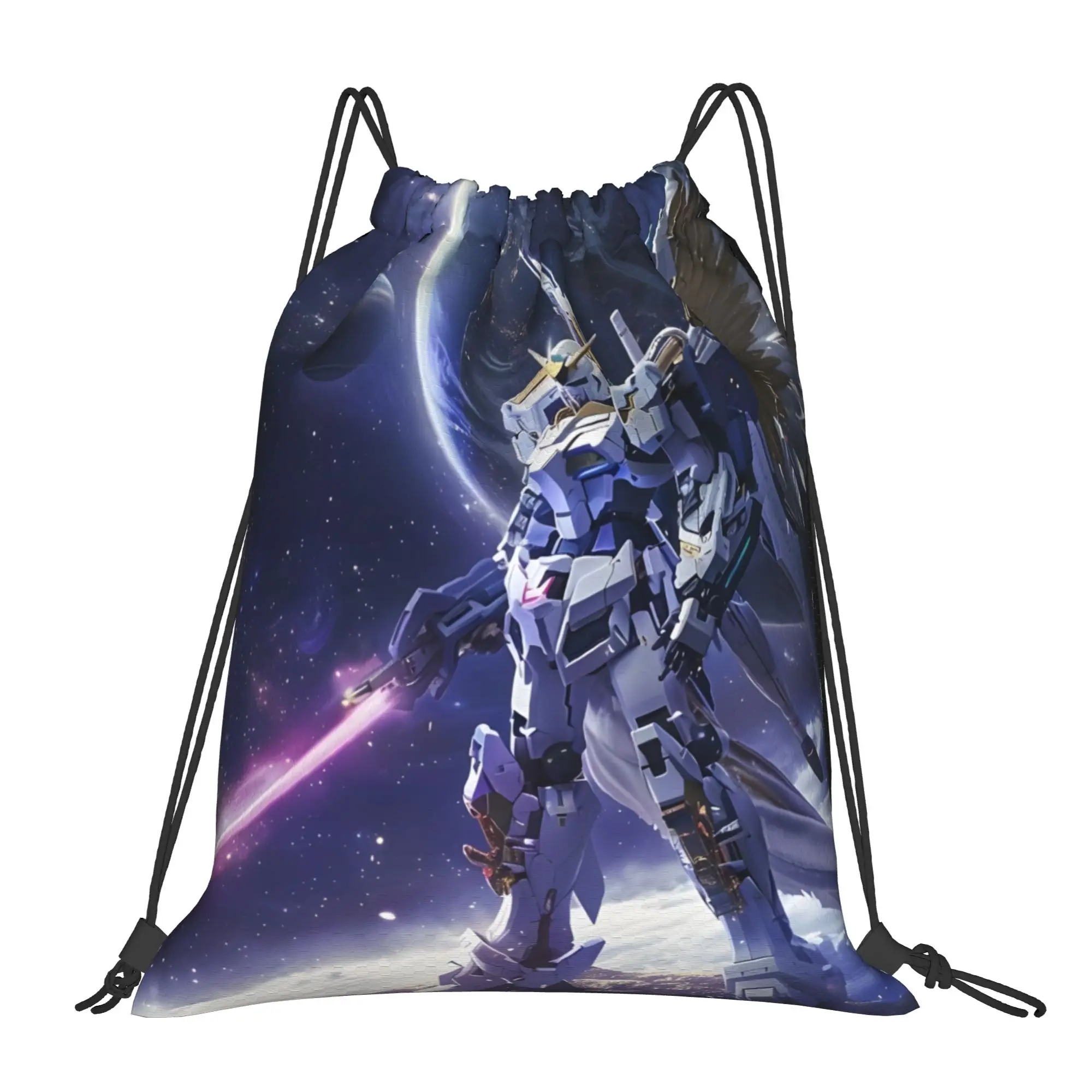 

1 pc Space Battle Gundam Portable Travel Drawstring Bags Storage Backpacks