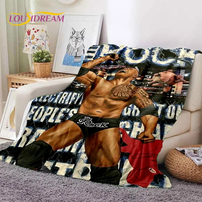 3D The Rock Dwayne Johnson Actor Soft Flannel Blanket,Throw Blanket Comfortable Blanket for Picnic Beds Sofa Home Bedroom Gift