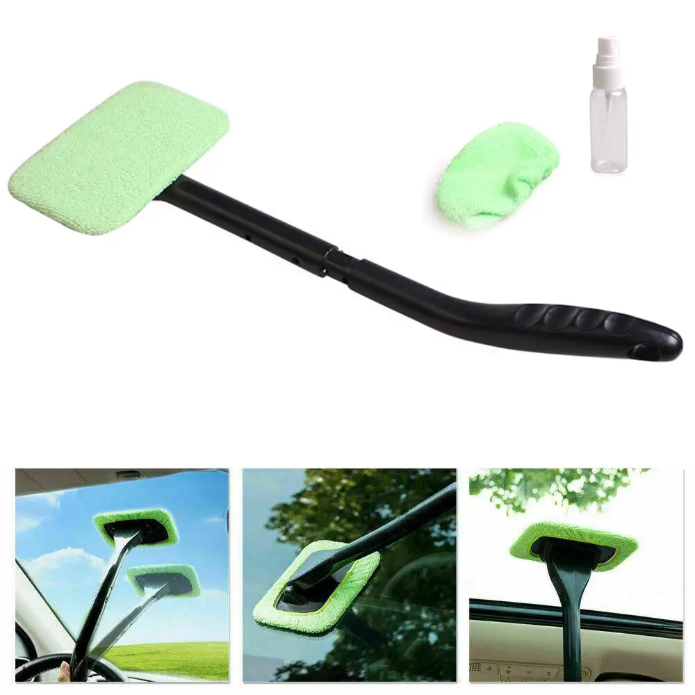 Microfiber Car Windshield Clean Tools Brush Towel With Extend Handle Auto Wiper Cleaner Glass Window Cloths Tool Brushes Kit