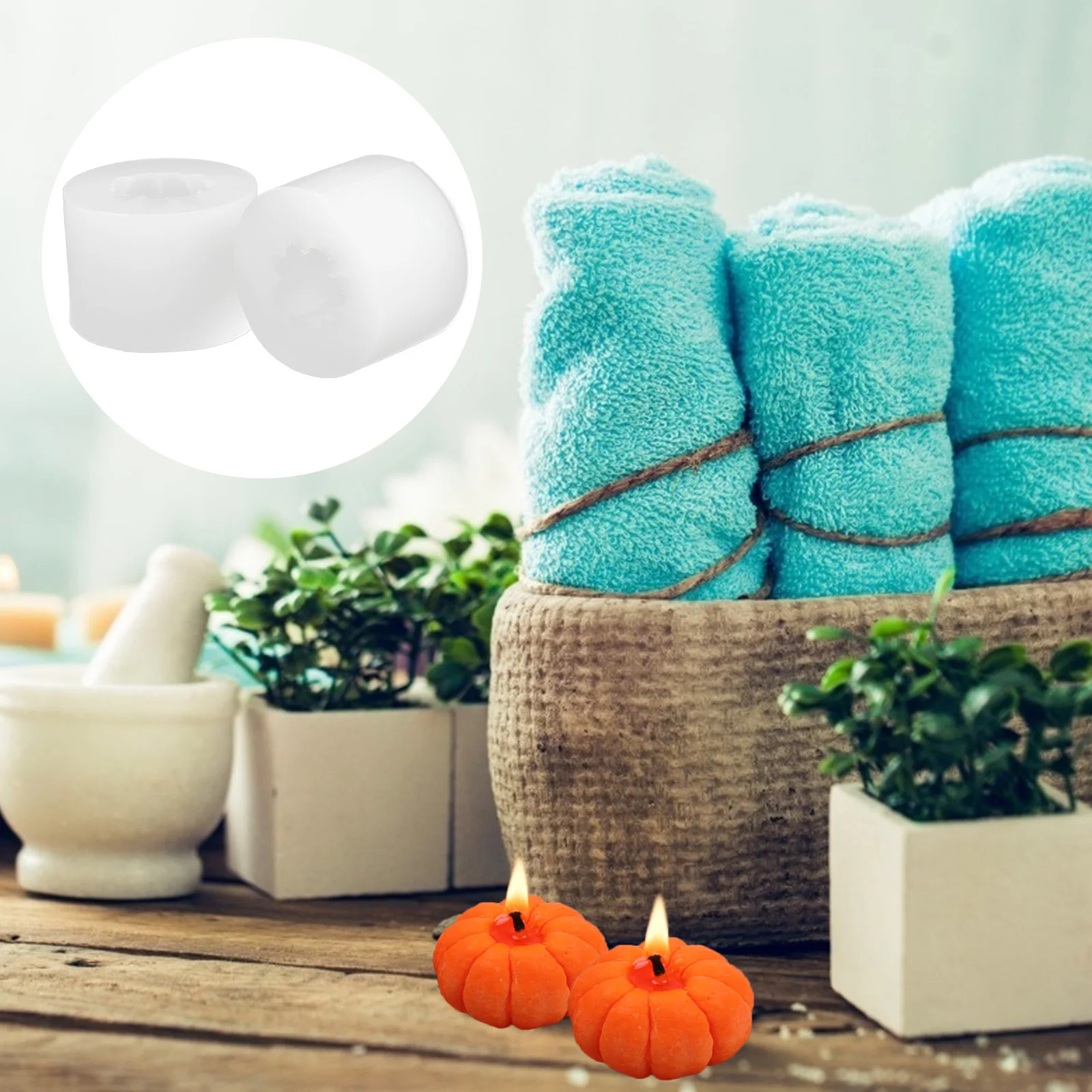 

2Pcs Tangerine Shape Silicone Mold DIY Aromatherapy Candles Making Mold for Handmade Scented Craft