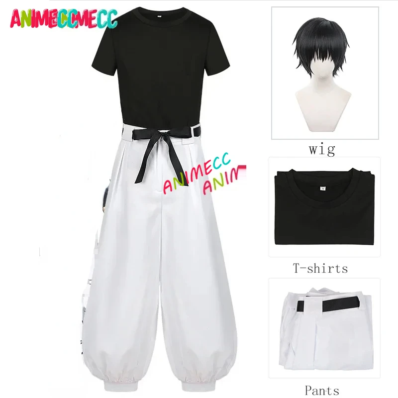 ANIMECC in Stock S-XXL Fushiguro Toji Cosplay Costume Wig Anime Cosplay Uniform Shirt Pants Halloween Party Outfits for Men Boy