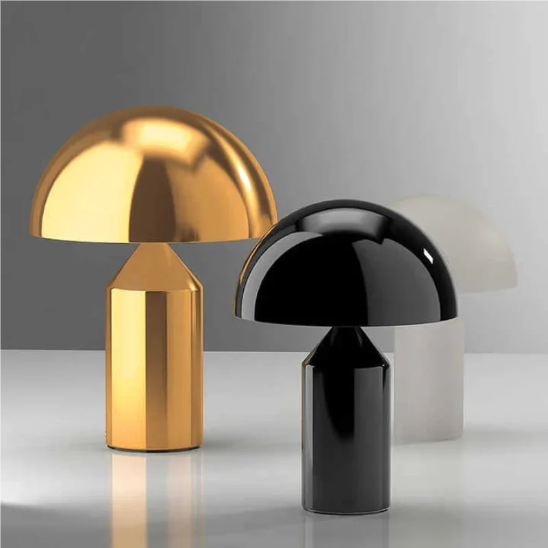 

Nordic black and white gold mushroom table lamp desktop living room dining room bedroom bedside metal LED desktop decoration