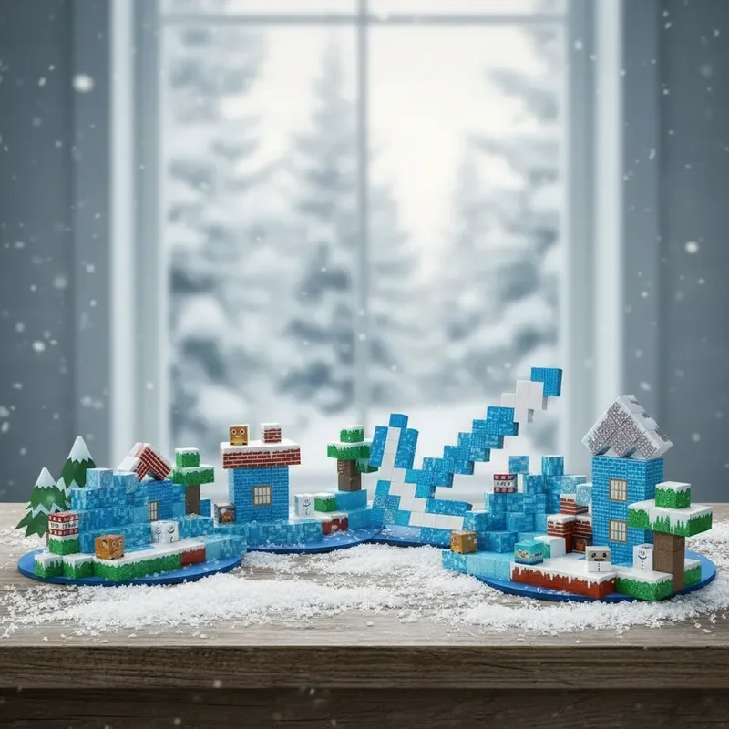 150 pièces blocs magnétiques ensemble de construction de maison de glace jouets d'apprentissage STEM 3D bricolage décor créatif cadeau enfants vacances cadeau de noël