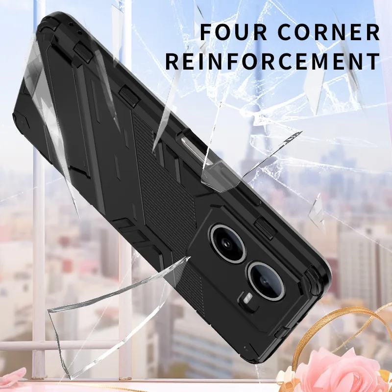 For Vivo IQOO Z8 Case For IQOO Z8 5G Cover 6.64 inch Punk armor Shockproof Hard Rubber Bracket Bumper For Vivo IQOO Z8 Fundas