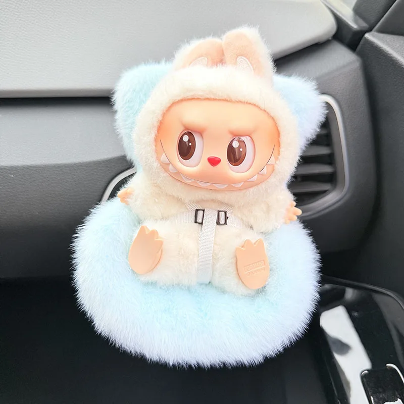 15cm Labubu Car Sofa Second Generation Sitting Party Safety Seat LABUBU Accessories Car dollar storage Gift for Labubu Fan