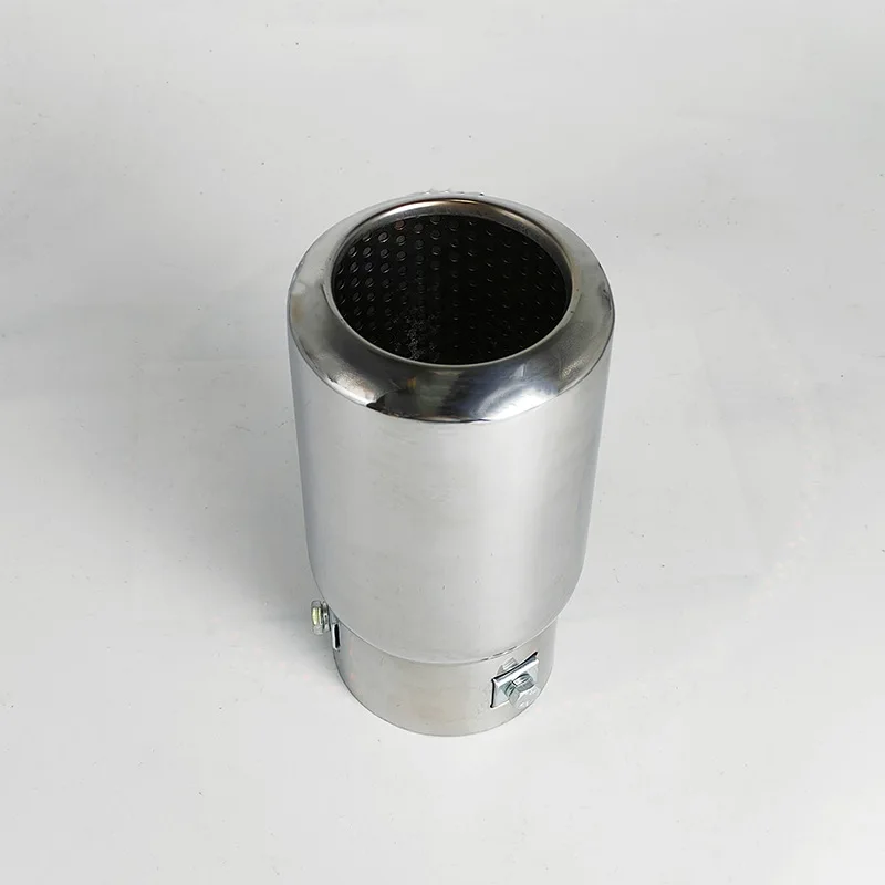 Car Modification Exhaust Pipe Muffler Direct Baking Blue Single Tube Stainless Steel Universal Decoration