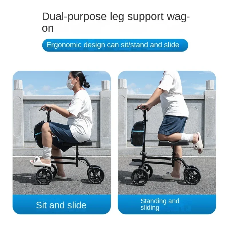 Steerable Knee Walker Deluxe Medical Scooter for Foot Injuries Compact Crutches Alternative