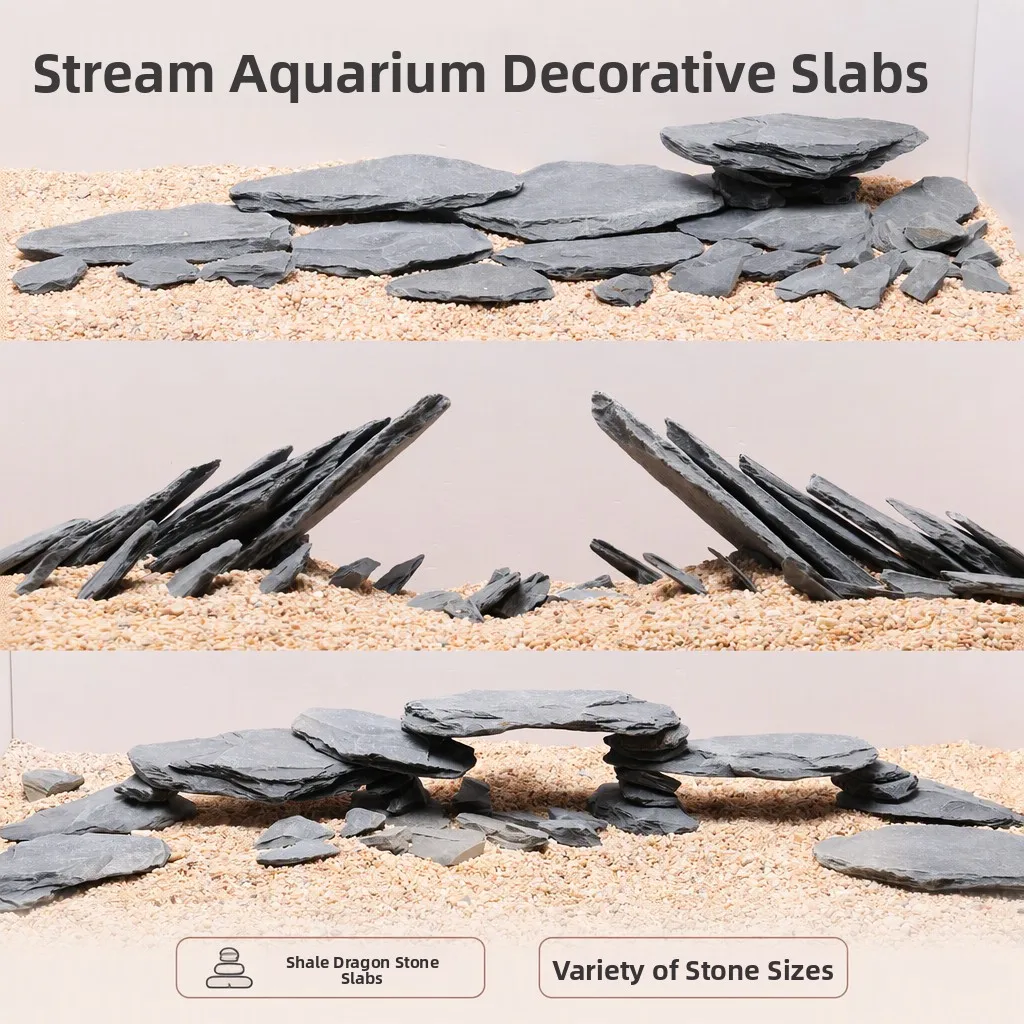 Decorative Grey Dragon Stone Pieces for Fish Tanks Small Sized Stream Rock Landscape DIY Natural Material Aquarium Decor