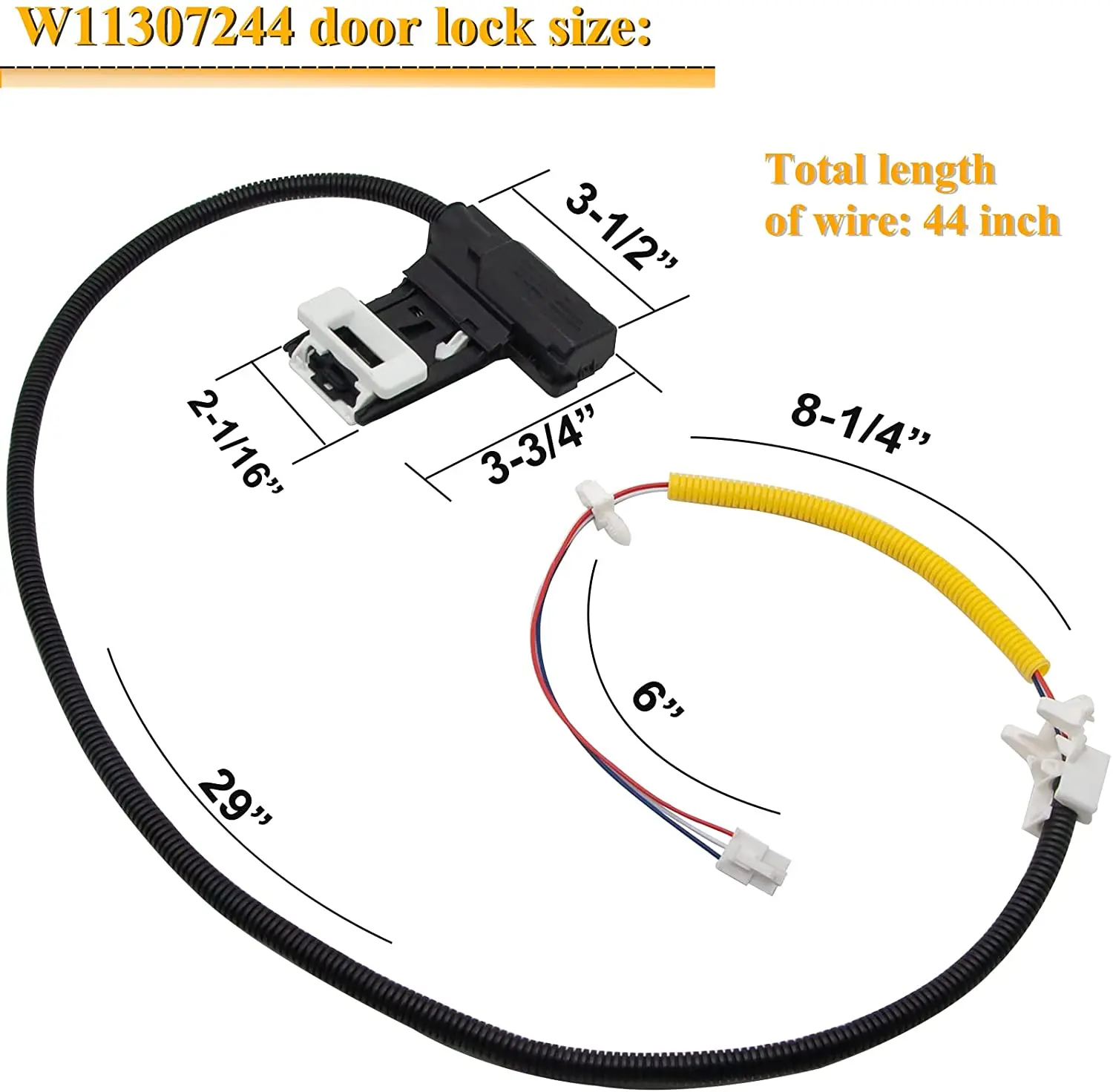 Washing Machine Door Lid Lock Latch Assembly W10682535 AP6832601 W11307244