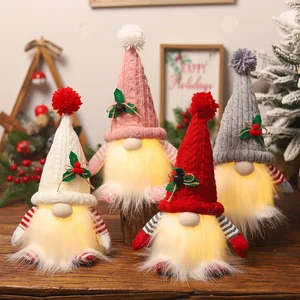 Weihnachtspuppen-Elf-gestricktes Gnom mit LED-Nachtlicht, Wohnkern, Weihnachten, Neujahrsgeschenk, 2024, 1-4pcs, 2025 12 Hauptverkäufe Weihnachtsknorme - №6