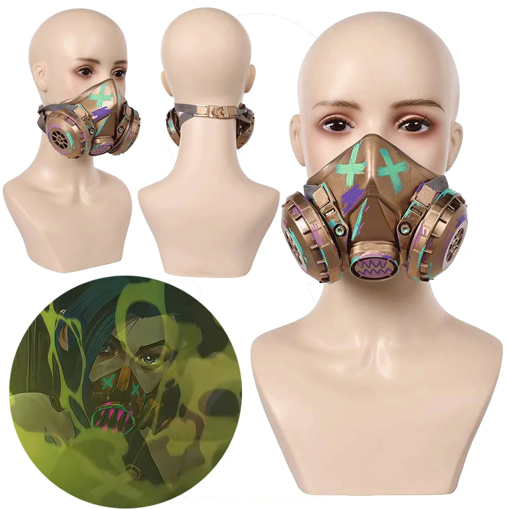 TV 2 Arcane Jinx Cosplay Mask Costume Accessories 2024 Game LOL Roleplay Mouth Cover Headgear Gifts Halloween Party Suits Props