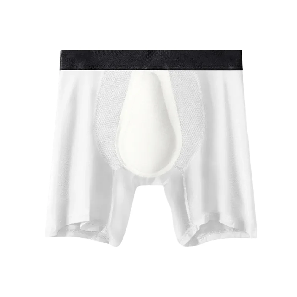 Men\'s Breathable Trunks Black Bulge Pouch Boxers Anti-Chafing Leggings Comfortable Underwear Elastic Waist Trunks