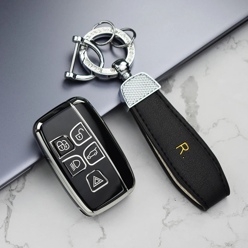 Caso chave do carro para Land Rover, Shell de guitarra, suporte Fob, capa para Range Rover Sport Evoque, Freelander, Velar, descoberta 4, Jaguar XE, XJ, XF