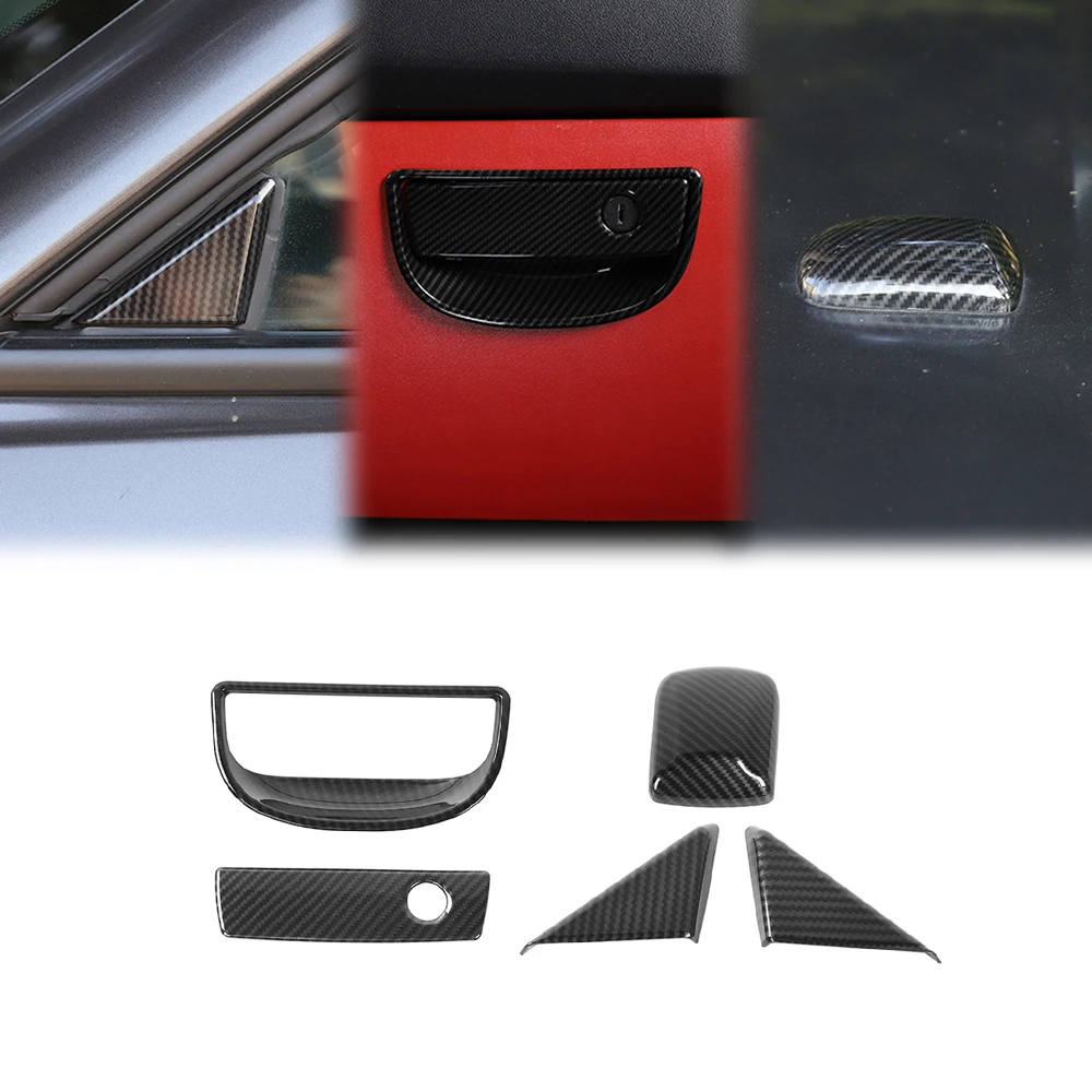 

Car Copilot Storage Box Handle Antenna Covers for Dodge Challenger 2009-2014 Triangle Glass Decoration Interior Accessories