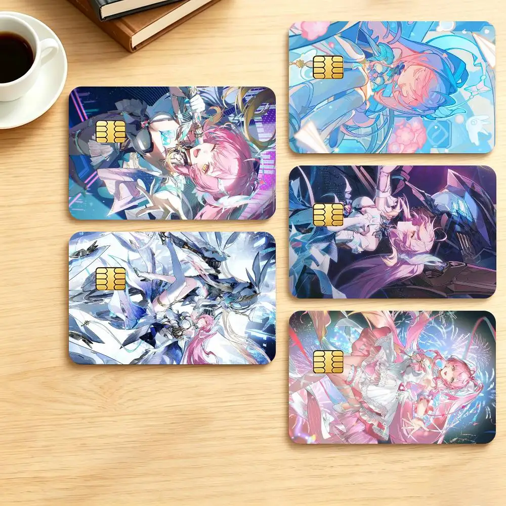 A-Aemeath Wuthering Waves Star Ghost Game  Credit Card HD Stickers Game Card Decal Small Chip Waterproof Sticker Gift