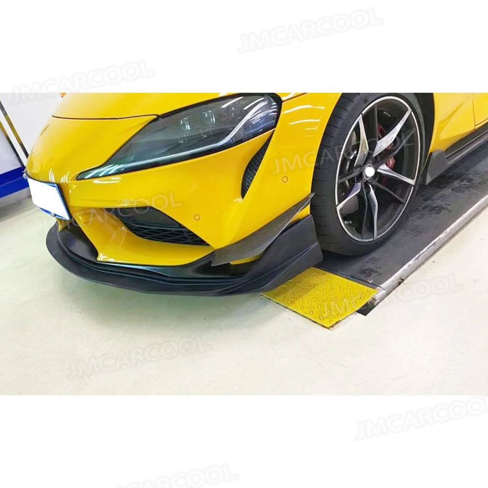 Carbon Fiber Front Bumper Fins Anards Splitters For Toyota Supra 2019 2020 + Front Bumper Trim Canards Car Accessories