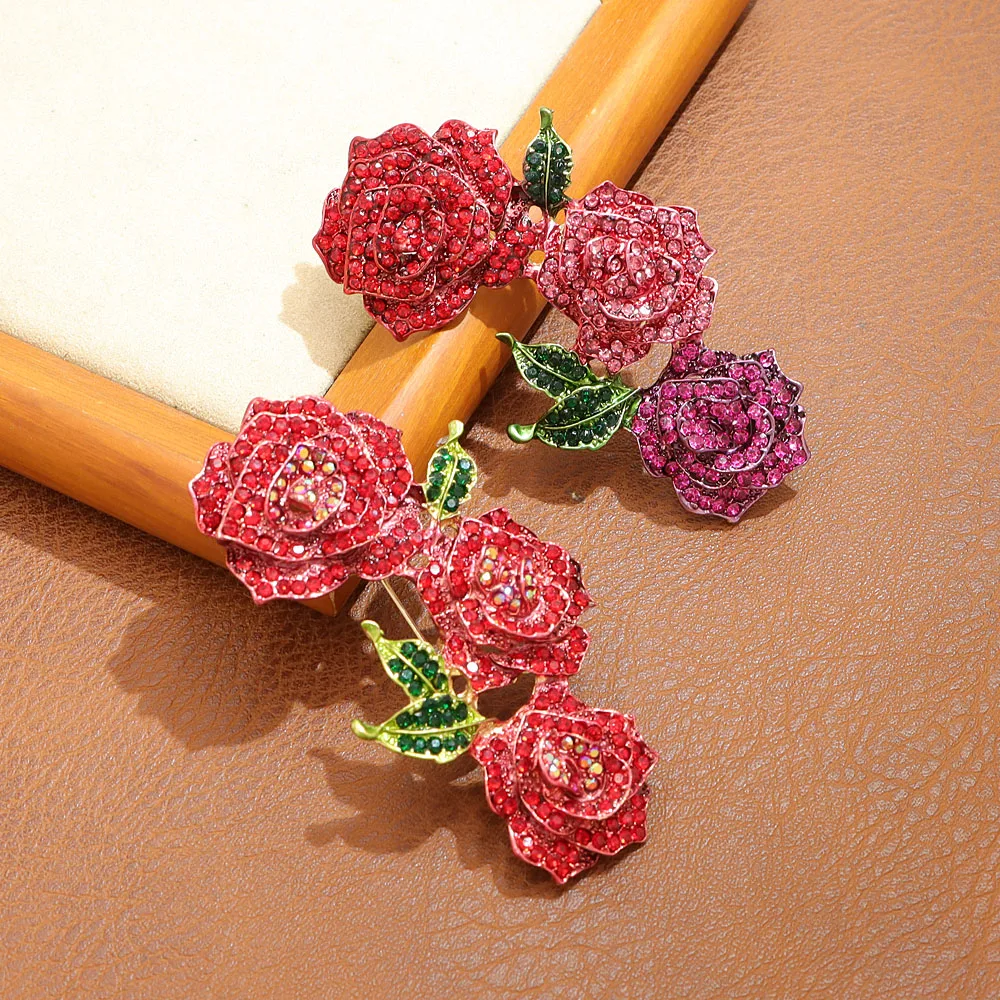 CINDY XIANG Rhinestone Large Flower Brooches For Women Vintage Fashion Winter Pin 3 Colors Available Good Birthday Gifts