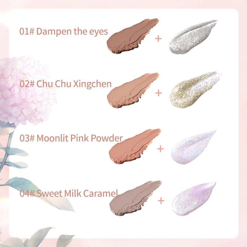 Tweekoppige vloeibare oogschaduw eyeliner-pen, langdurig make-upeffect, gemakkelijk te kleuren, parelachtige glitter oogmake-up met pailletten