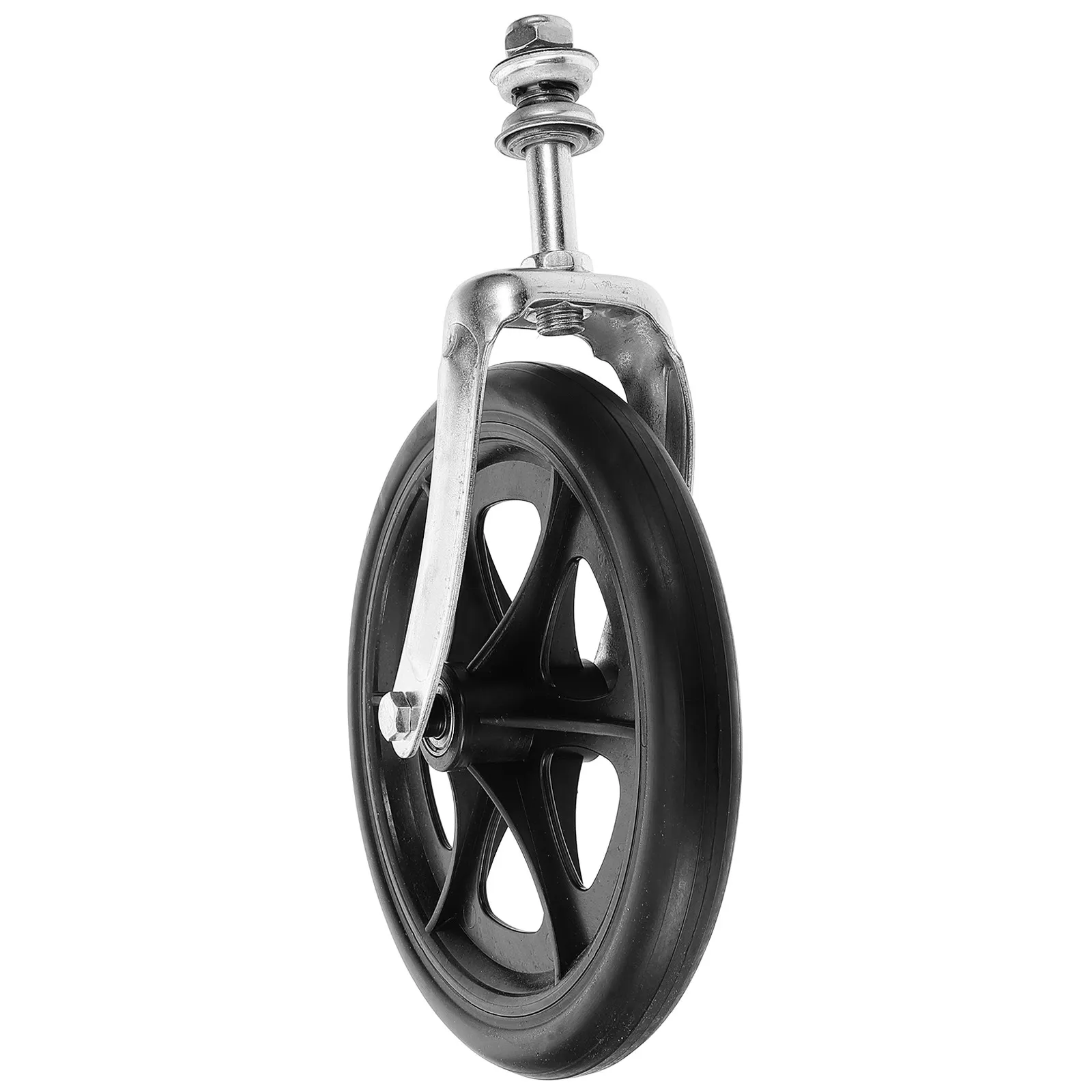 1pcs Front Fork Bearing Wheel For Wheelchair Replacement Front Wheels With Bracket, Smooth Steering, Compatible With Multiple