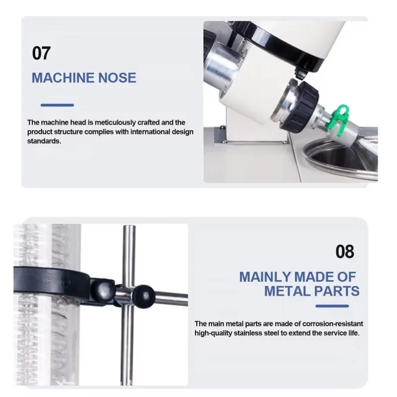 مصغرة 1L مختبر الكيمياء الزجاج الروتاري المبخر عدة التقطير الرقمي كريستال مضخة المحرك مصدر كهربائي-مفتاح #6
