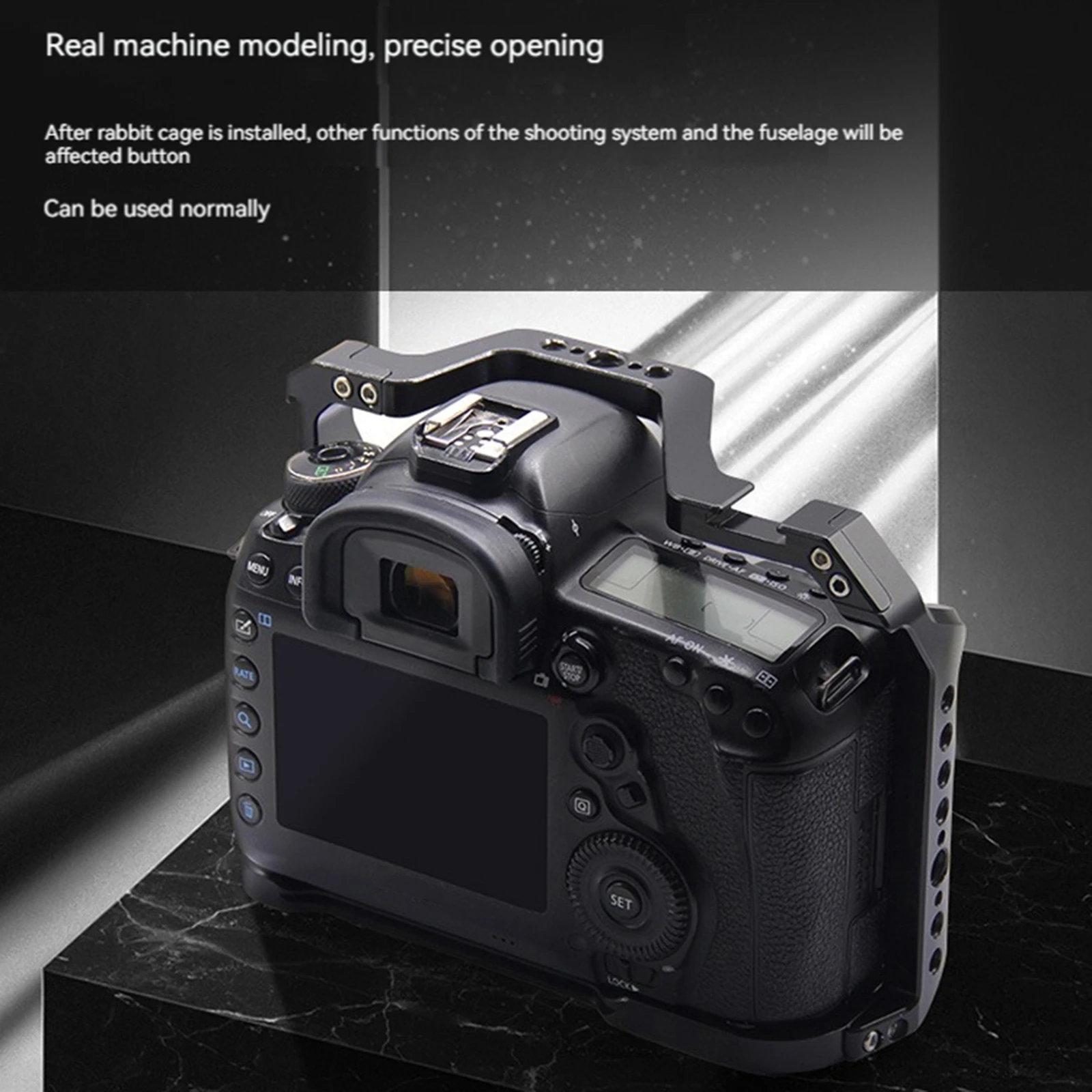 

Aluminum Alloy Camera Cage With Cold Shoe Anti-slid Protective Frame Universal Srews Hole for EOS 5D4/ 5D Bracket