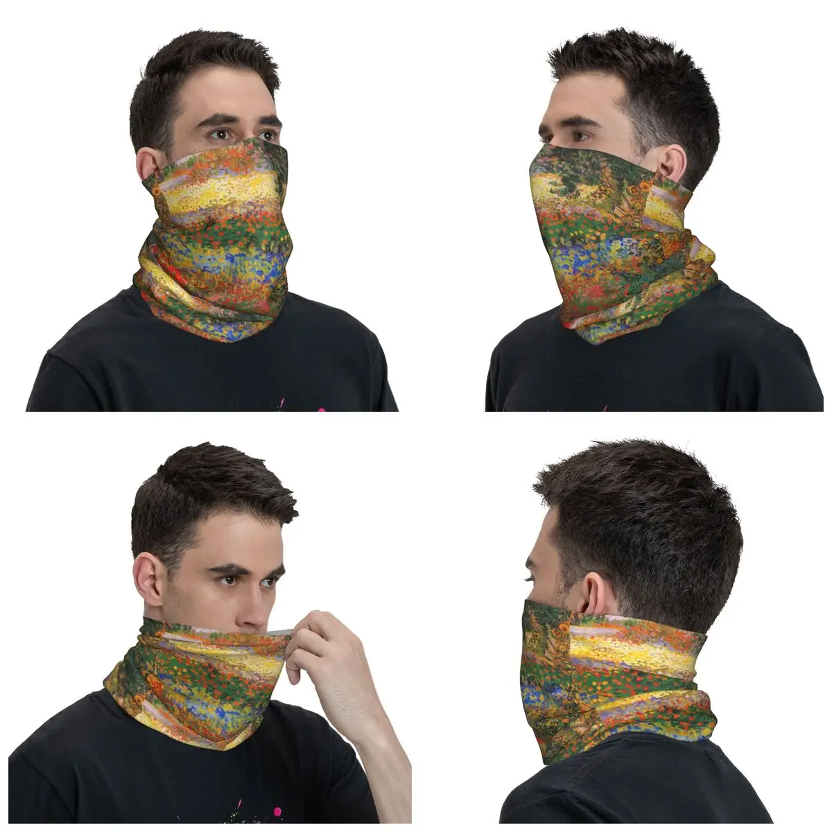 Flower Garden Painting By Vincent Van Gogh Bandana Neck Gaiter UV Protection Face Scarf Cover Women Men Headwear Tube Balaclava