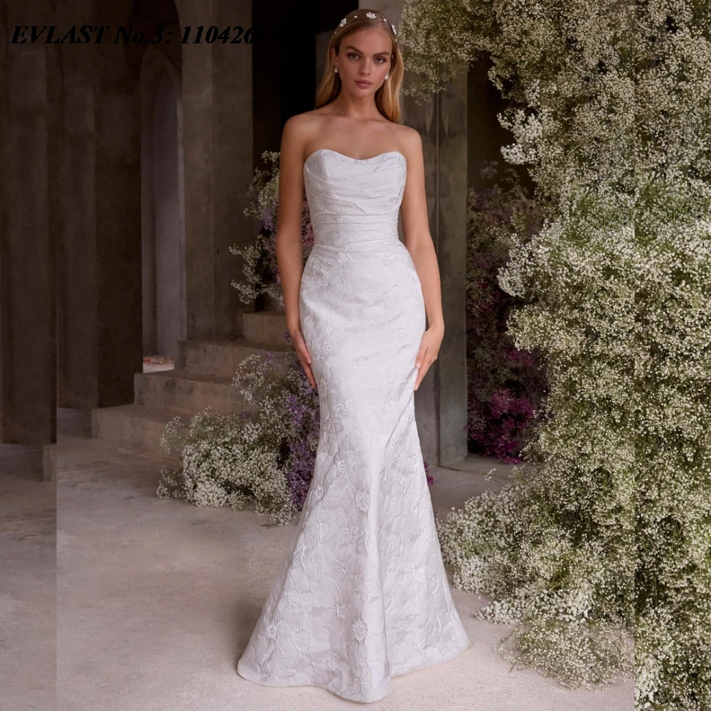 

EVLAST сексуальное изящное свадебное платье русалки по индивидуальному заказу, кружевное свадебное платье со съемным шлейфом, Robe De Mariee Vestidos De Novia E3W53