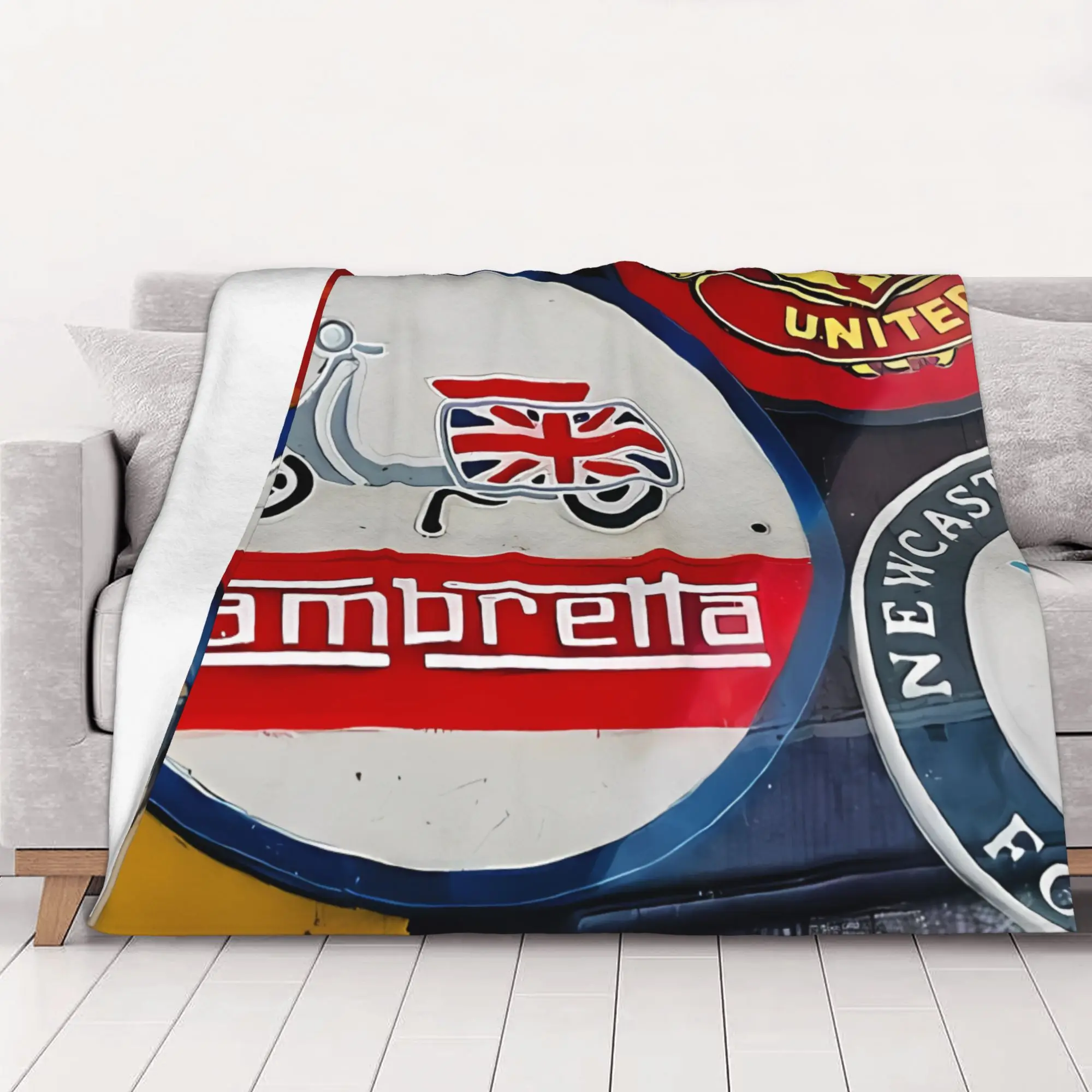 1PC Lambretta Advertising Signs Lambretta home room decorations Winter Blankets for Adults Bedding Home Interior Sofa Knee