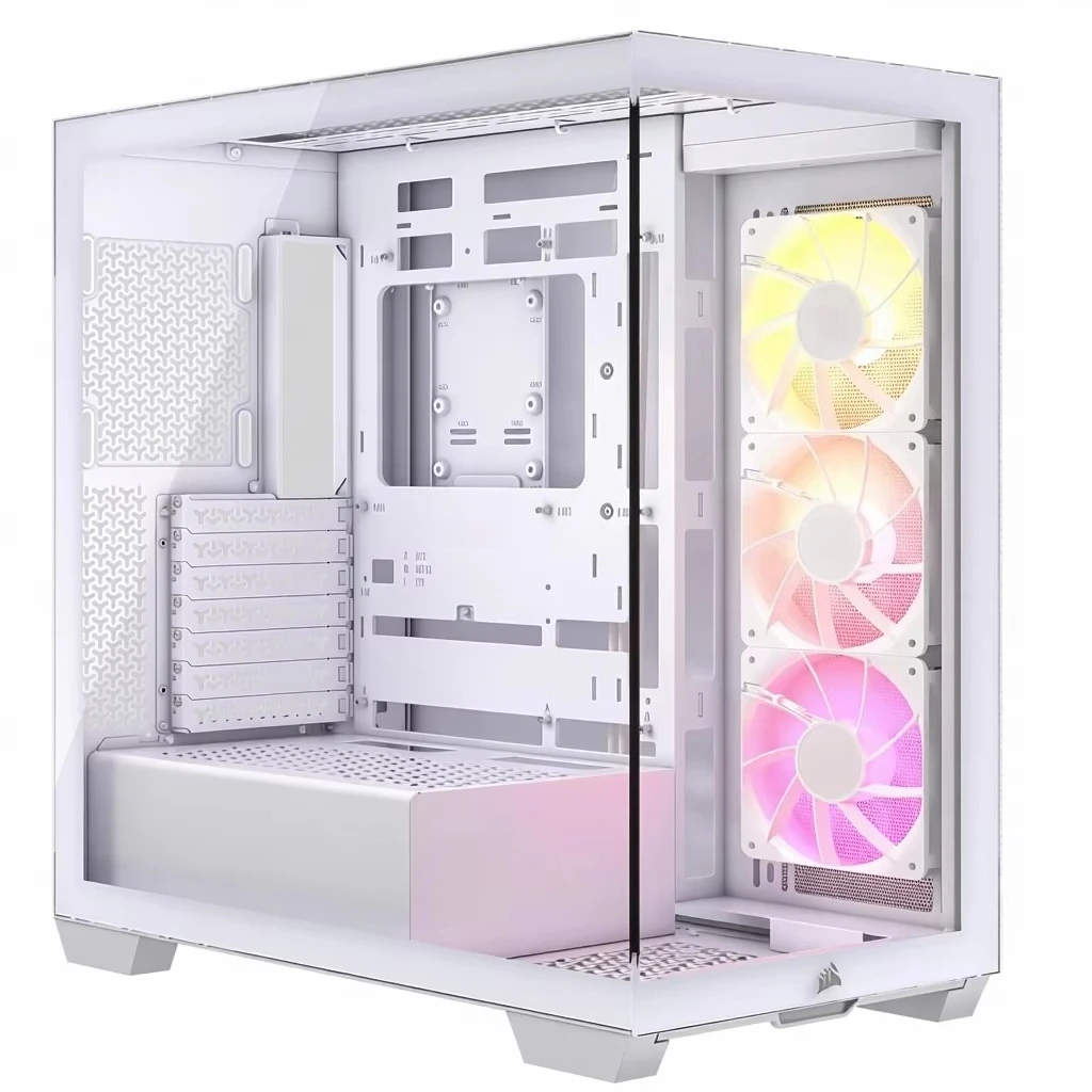 ATX Full‑Tower PC Case, Panoramic Tempered‑Glass, Back‑Connect‑Motherboard Ready, 3 ARGB Fans