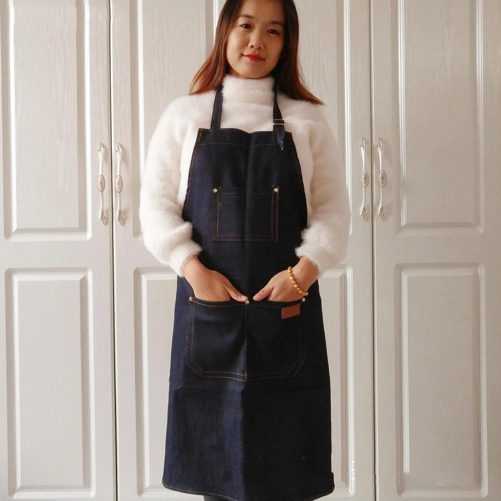 Novo profissional corte de cabelo barbeiro avental capa vestido salão beleza preto