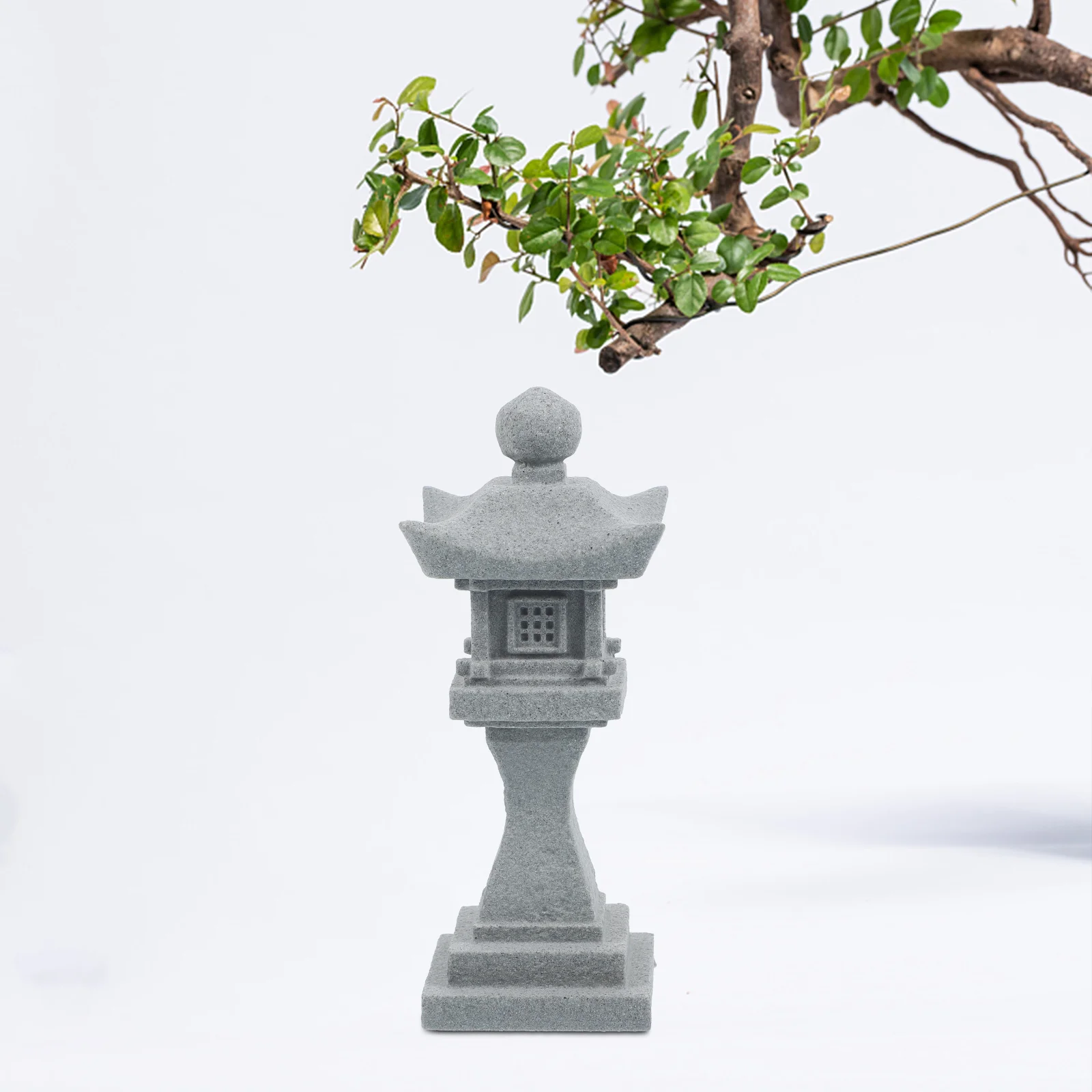 Japanese-style Miniature Imitation Stone Lantern Pagoda Fish Tank Decor Resin Statue Scene Pavilion