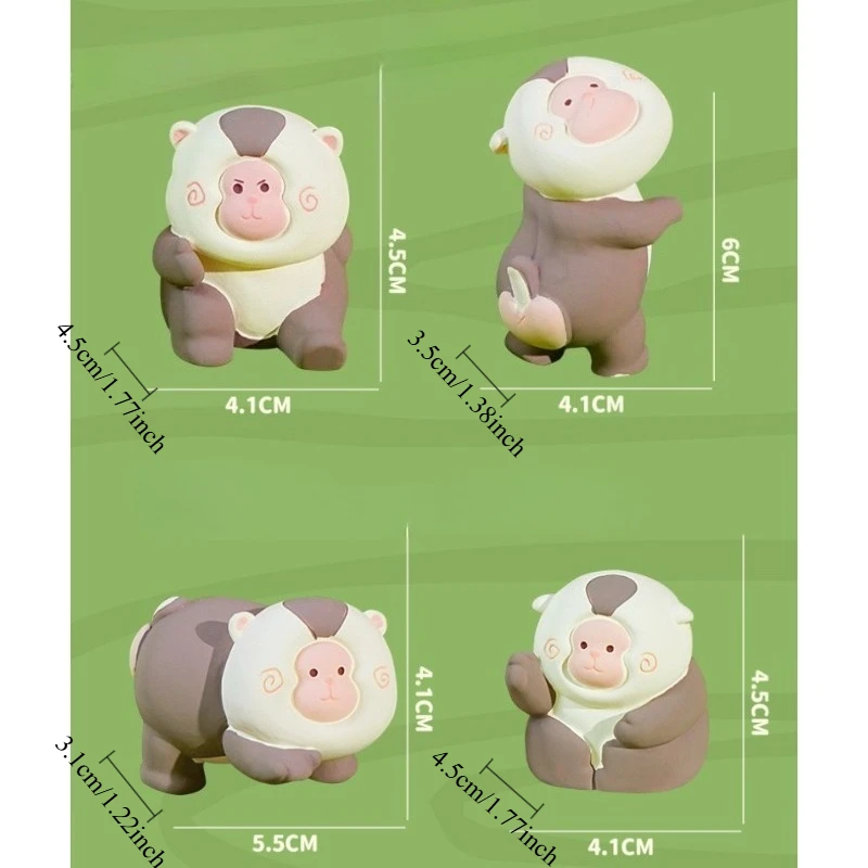 Monkey Miniature Decoration Playful Automotive Interior Ornament Resin Primate Figurine for Home and Workspace Desk Accent Piece