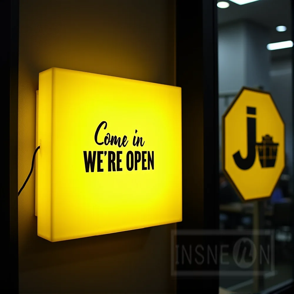 Custom LED Light Box for Outdoor Business Sign Waterproof Acrylic Storefront Signage Wall Mounted Display