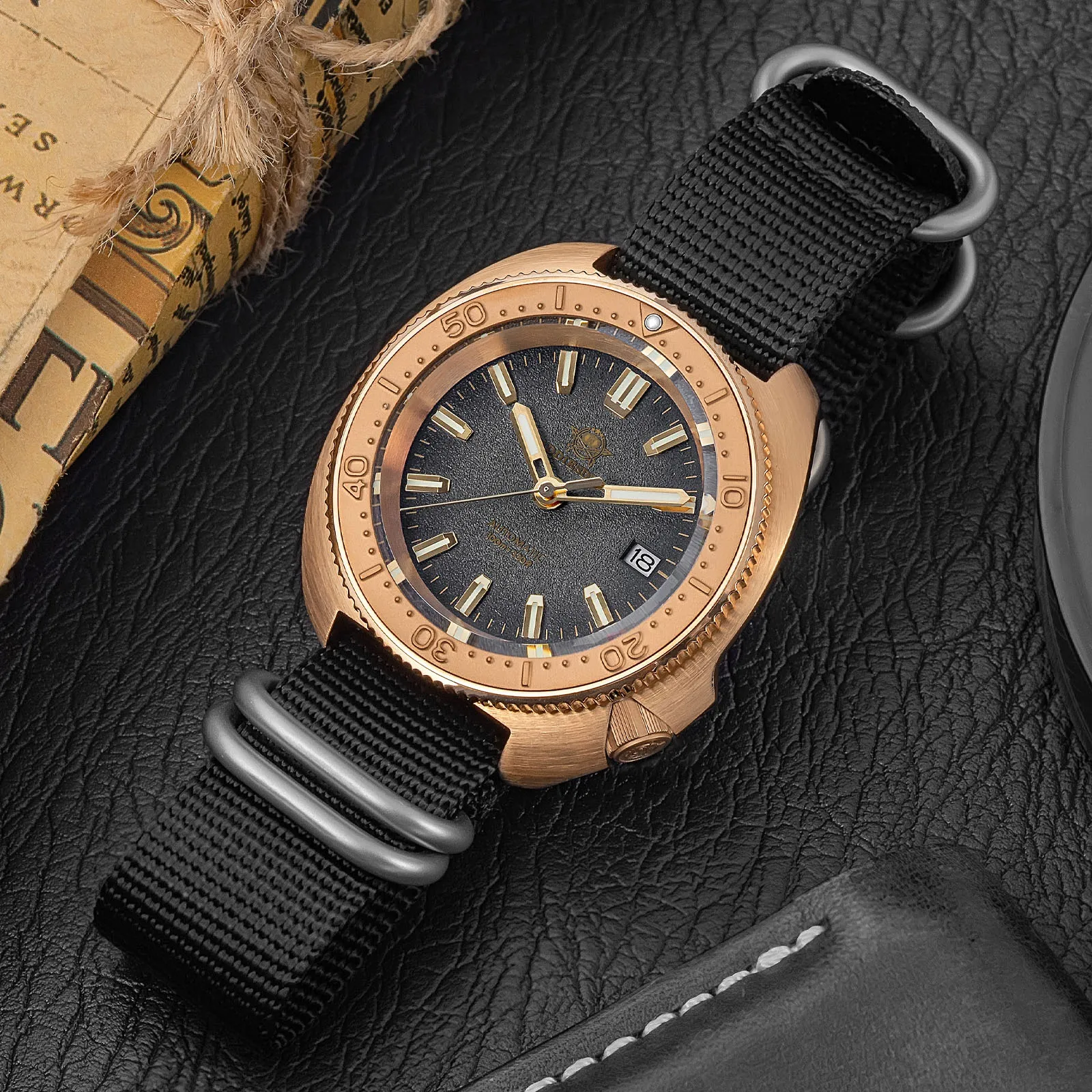 

ADDIESDIVE Fashion CUSN8 Bronze NH35A Sapphire Glass Watch Automatic Mechanical Diving Wristwatch For Men AD2097 NEW Man Watches