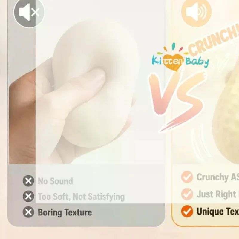 Handmade Crunchy Peanut ASMR Stress Relief Toy Slow Rising Soft Squeeze Fidget Toy TPR Christmas Gift Idea For Kids Adults